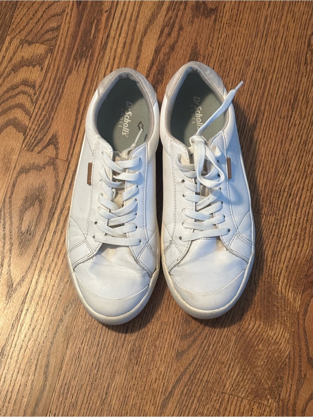 Dr. Scholl's White Leather Lace-Up Sneakers 8.5